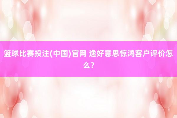 篮球比赛投注(中国)官网 逸好意思惊鸿客户评价怎么？